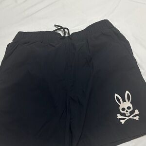 Psycho Bunny Kids Swim One Piece - Black with White Logo